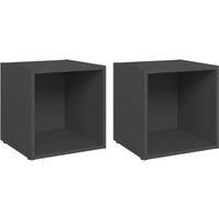 vidaXL TV Cabinets 2 pcs Grey 37x35x37 cm Engineered Wood