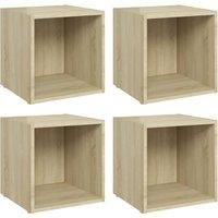 Vidaxl Tv Cabinets 4 Pcs Sonoma Oak 37X35X37 Cm Engineered Wood