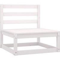 vidaXL Garden Middle Sofa White Solid Wood Pine