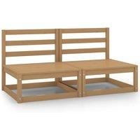 vidaXL Garden Middle Sofas 2 pcs Honey Brown Solid Wood Pine