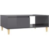 Vidaxl Coffee Table High Gloss Grey 90X60X35 Cm Engineered Wood, Grey
