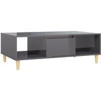 vidaXL Coffee Table High Gloss Grey 103.5x60x35 cm Engineered Wood