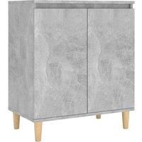 Revera Sideboard&Solid Wood Legs Concrete Grey 60x35x70 cm Engineered Wood
