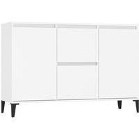 vidaXL Sideboard in White - Industrial Style Engineered Wood and Metal Stand - with 2 Drawers and 2 Doors