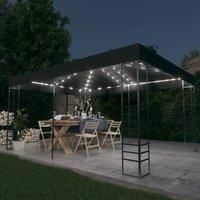 Gazebo with LED String Lights Outdoor Pavilion Sunshade Canopy Tent vidaXL