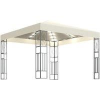 Vidaxl Gazebo With Led String Lights 3X3 M Cream Fabric