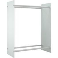 Firewood Rack White Tempered Glass Stacker Log Holder Stand vidaXL