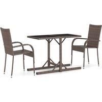 Garden Dining Set 3 Piece Outdoor Patio Table and Chairs Multi Colours vidaXL