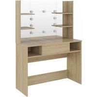 Makeup Table with LED Lights MDF Vanity Dressing Table Multi Colours vidaXL