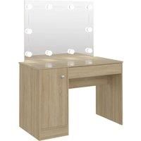 Makeup Table with LED Lights MDF Cosmetic Dressing Table Multi Colours vidaXL