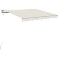 /'vidaXL Manual Retractable Awning - 350x250cm Aluminium Frame, Cream Polyester with PU Coating, UV and Water Resistant, Adjustable Height & Angle