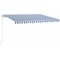 Vidaxl Manual Retractable Awning 400X350 Cm Blue And White