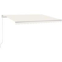 Vidaxl Manual Retractable Awning With Led 400X350 Cm Cream