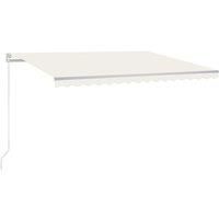 vidaXL Manual Retractable Patio Awning - Rust-Resistant Aluminium Frame - UV & Water-Resistant, High-Density Polyester Fabric with PU Coating - Cream colour, 450x350 cm.