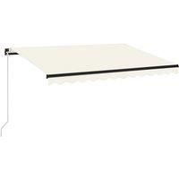 Vidaxl Manual Retractable Awning With Led 350X250 Cm Cream