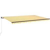 Vidaxl Manual Retractable Awning 500X300 Cm Yellow And White