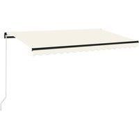 Vidaxl Manual Retractable Awning With Led 400X350 Cm Cream