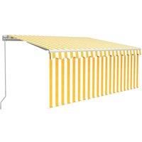 vidaXL Manual Retractable Awning With Blind 3X2.5M Yellow & White