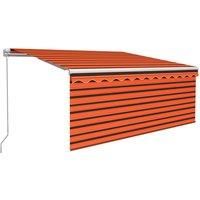 vidaXL Manual Retractable Awning With Blind 3X2.5M Orange & Brown