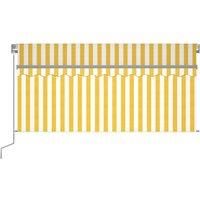 Vidaxl Manual Retractable Awning With Blind&led 3X2 5M Yellow & White