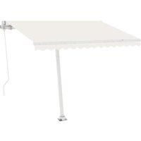 vidaXL Freestanding Manual Retractable Awning Outdoor Lawn Garden Canopy Patio Sun Shade Balcony Terrace Shelter Arm Awning 350x250 cm Cream