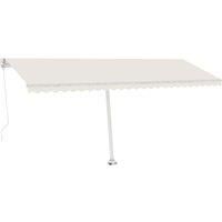 vidaXL Manual Retractable Awning With Led 500X350cm Cream