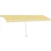 vidaXL Manual Retractable Awning With Led 600X350cm Yellow And White