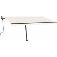vidaXL Manual Retractable Awning With Led 400X300cm Cream