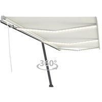 Manual Retractable Awning Canopy Outdoor Awning Folding Arm with LED vidaXL