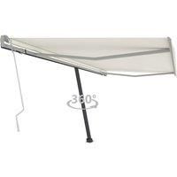 vidaXL Freestanding Manual Retractable Awning 600x300 cm - Rust-Resistant Aluminium Frame, UV & Water-Resistant Polyester, Cream