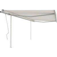 Vidaxl Manual Retractable Awning With Posts 4X3 5 M Cream