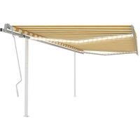 vidaXL Manual Retractable Awning With Led 4X3.5 M Yellow And White