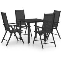 Garden Dining Set Aluminium Patio Black/Silver Multi Sizes 5/7/9 Piece vidaXL