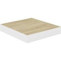 vidaXL Floating Wall Shelf - Oak and White - Quality Honeycomb MDF & Metal Frame - Easy to Install - Ideal for Living Room or Office - Adds Modern Touch to Decor