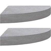 Wall Corner Shelves 2 pcs Concrete Grey 25x25x3.8 cm MDF