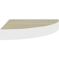 vidaXL Wall Corner Shelf Oak and White 35x35x3.8 cm MDF