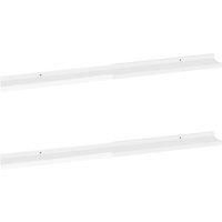 vidaXL Wall Shelves, 2-Piece High Gloss White, Modern Sturdy MDF, Ideal for Living Room, Bedroom, Office,100 x 9 x 3 cm