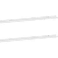 vidaXL Glossy White MDF Wall-Mounted Floating Shelves, Perfect for Living Room, Bedroom or Office - Set of 2