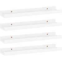 Vidaxl Wall Shelves 4 Pcs High Gloss White 40X9X3 Cm, White