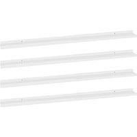 vidaXL Modern Wall Shelves - Set of 4 High Gloss White Floating Shelves, 115x9x3 cm - Versatile Storage for Home and Office
