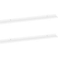 Vidaxl Wall Shelves 2 Pcs White 100X9X3 Cm, White