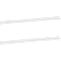 vidaXL Wall-Mounted Shelves in White - Decorative and Practical Wall Storage Solution - Set of 2