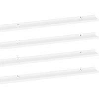vidaXL White Wall Shelves, Set of 4, 100x9x3 cm, Versatile Display, Easy Installation, Modern Design, Durable MDF Material for Living Room, Bedroom, Office