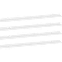 vidaXL Decorative Wall Mounted Shelves, Set of 4, White, Modern Design, MDF Material, Easy to Clean - Ideal for Living room, Bedroom, and Office