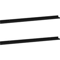 vidaXL Wall-mounted MDF Shelves in Black, 2 pcs-115x9x3 cm dimensions for Books, Ornaments and More