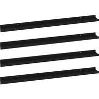 vidaXL Wall Shelves in Black - Set of 4-100x9x3 cm - Durable MDF, Easy to Install, Modern Design for Home Decor - Ideal for Living Room, Bedroom, Office