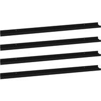 vidaXL Wall-mounted Shelves in Black - Set of 4, Perfect for Living Room, Bedroom, Office, Made from Durable MDF, 115x9x3 cm