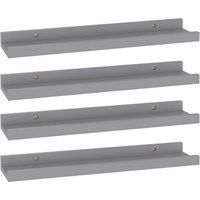 Wall Shelves & Ledges - Wall Shelves 4 pcs Grey 40x9x3 cm