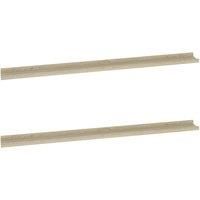 vidaXL Wall-Mounted Shelves 2 Pieces Sonoma Oak 115x9x3 cm - Versatile for Home & Office - Easy to Clean - Brown MDF