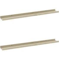 Wall Shelves 2 pcs White and Sonoma Oak 80x9x3 cm